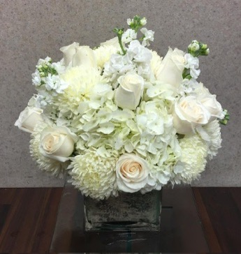 White roses and hydrangea
